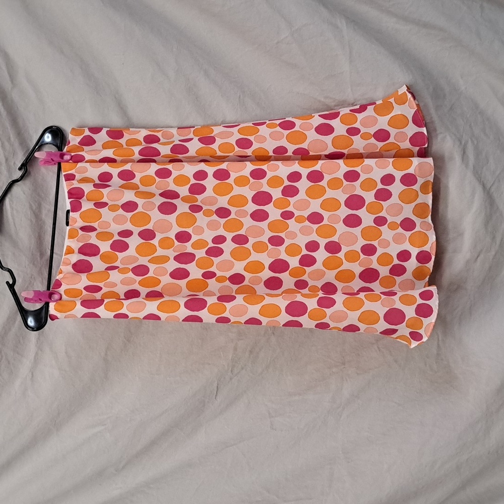 XL Haggar Flowy, bright polka dot pink, orange, purple and white  skirt